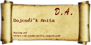 Dojcsák Anita névjegykártya