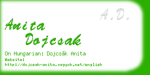 anita dojcsak business card